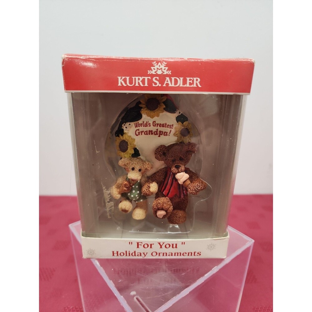 VTG Kurt Adler For You Christmas Ornament World's Best Grandpa Original Box 1995